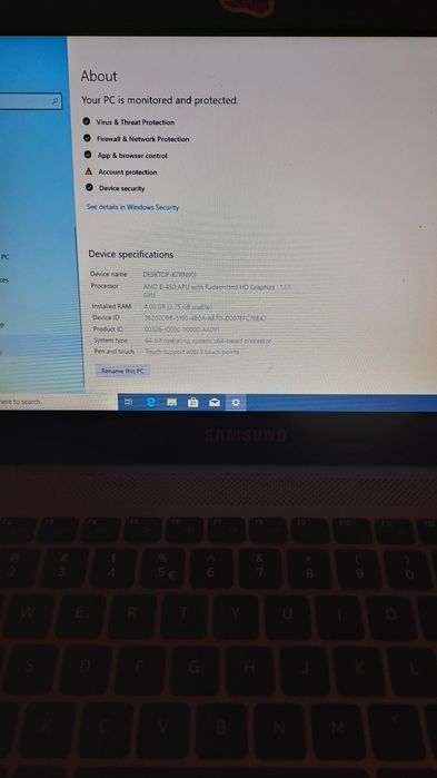 Computador portátil Samsung