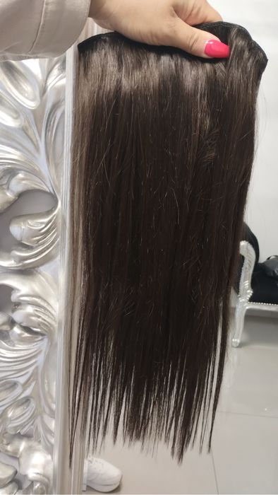 Wlosy naturalne clip in brazowe