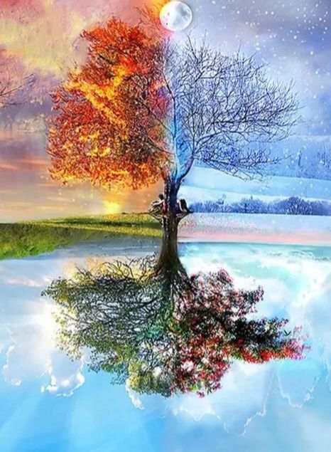 Алмазна мозаїка. Дерево.Лілії