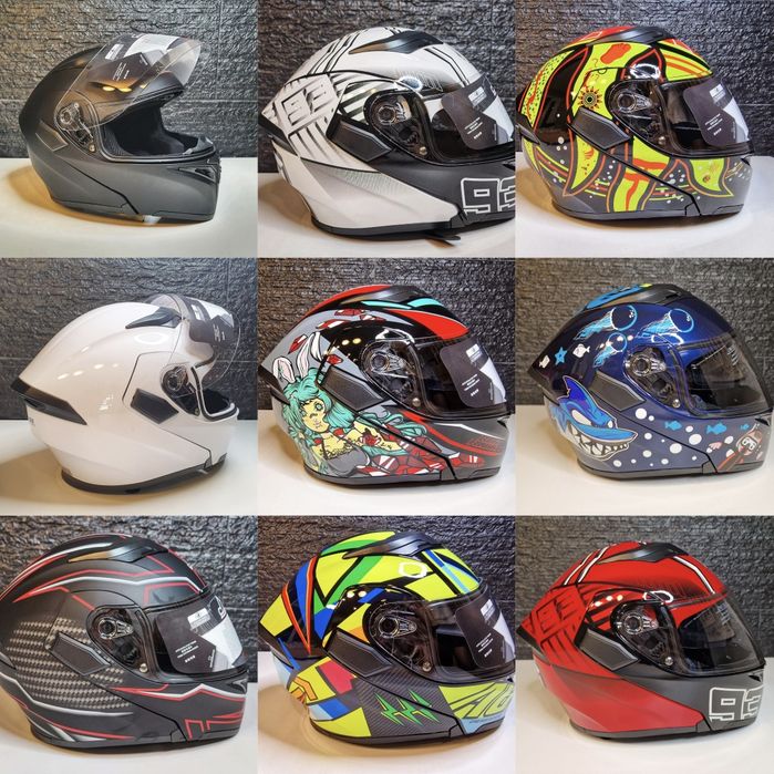 (NOVO) Capacete Modular Mota Desenho Caveira V/Cores