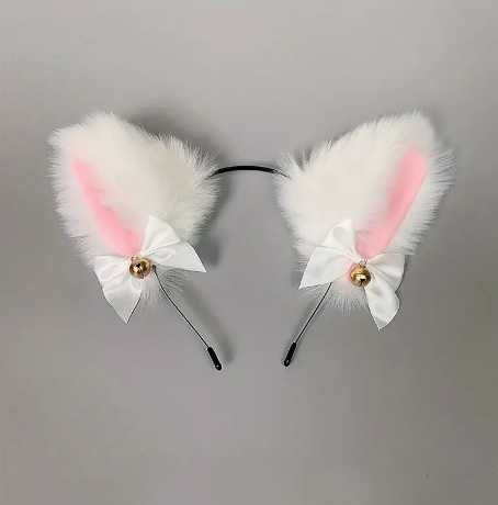 Opaska kot kocie uszka biała uszy Nowa.