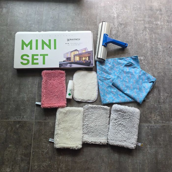Zestaw Mini Set do sprzątania domu biura Raypath plus ściągawka do szyb