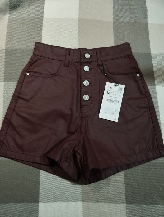 Шорти MOM FIT Zara XXS, 32 , Бургунд