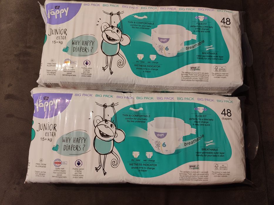 Підгузники Happy 6 Junior  extra ,Holder M памперси