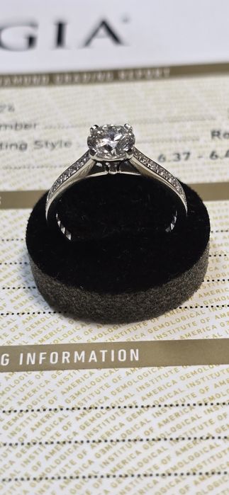 GIA 1,38 ct H/VS1 Exellent натуральні діаманти, золота каблучка.