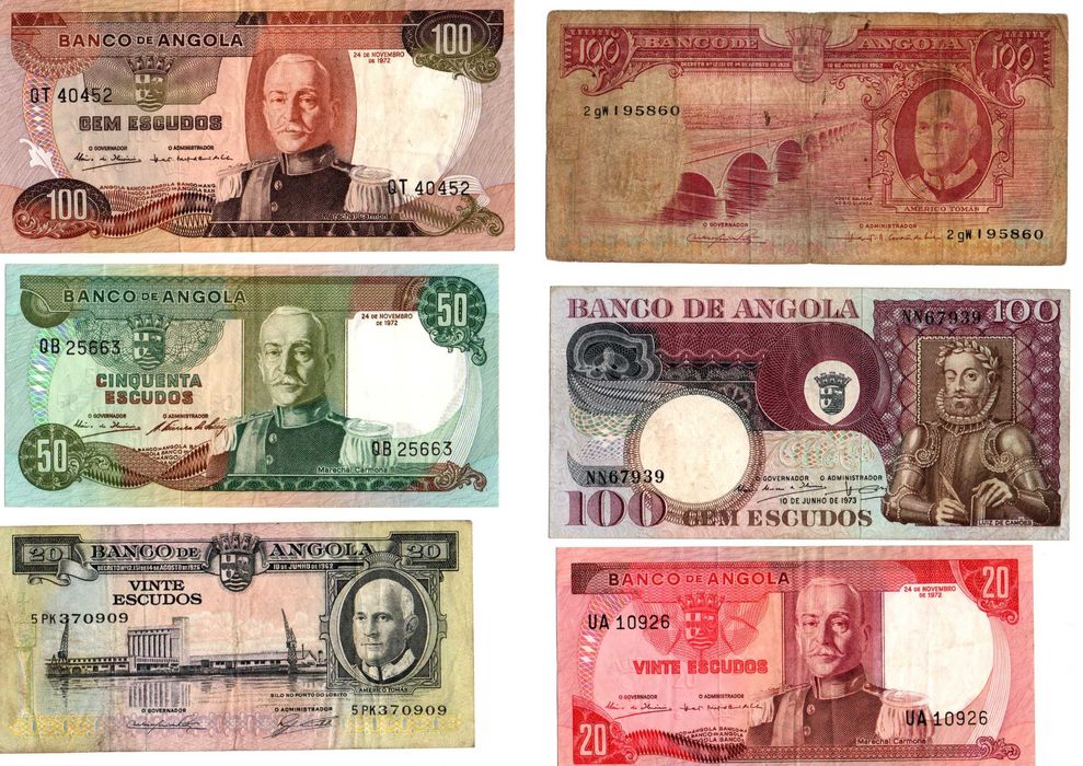 notas angola ex-colonia bem conservadas