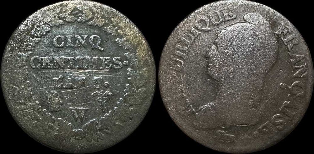 5 Centimes - 1796 - França - A - Lille (Louis Lepage)