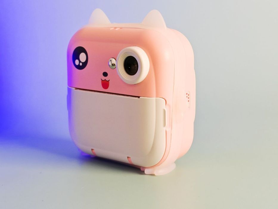 Цифровой детский фотоаппарат с термопринтером и розовыми играми