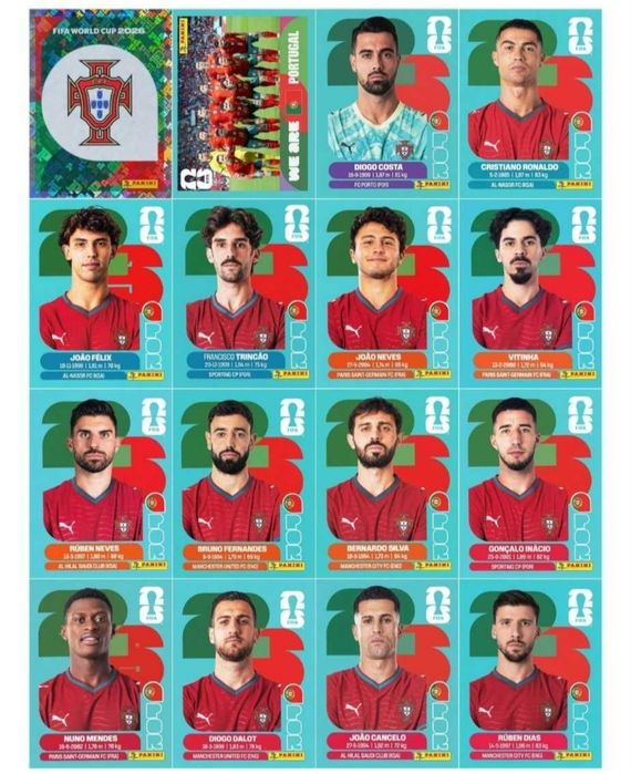 Coleção Panini Completa de Cromos do Mundial 2026
