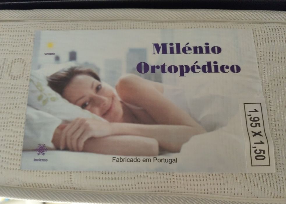 Vendo colchão novo Milénio Ortopédico de molas + estrado