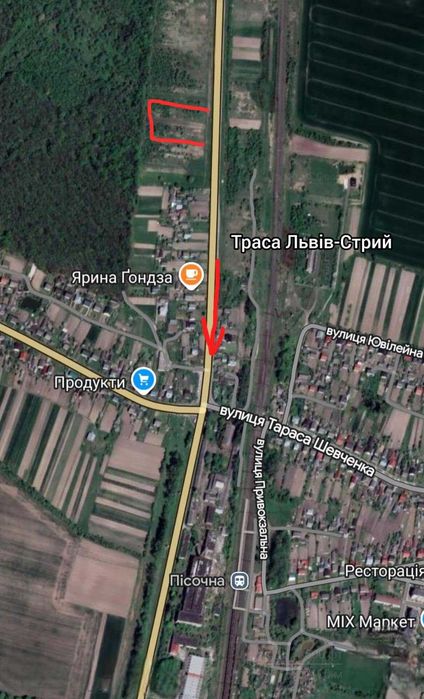 Фасадна ділянка 45 СОТОК НА ТРАСІ ЛЬВІВ – СТРИЙ (М-06)
