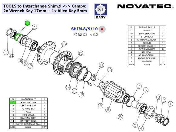Piasta tył NT-F162SB-AA Szosa QR 4SB SH11s 36H CZ