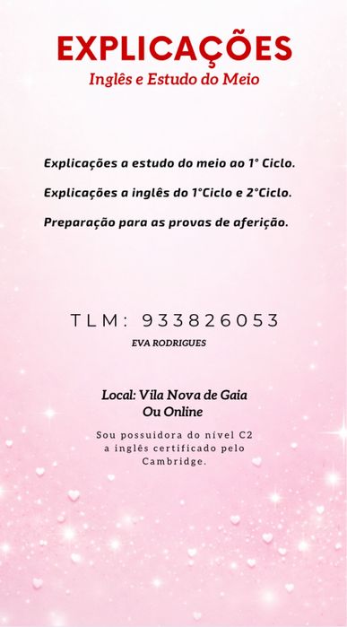 Explicações 3/4/5 anos ingles