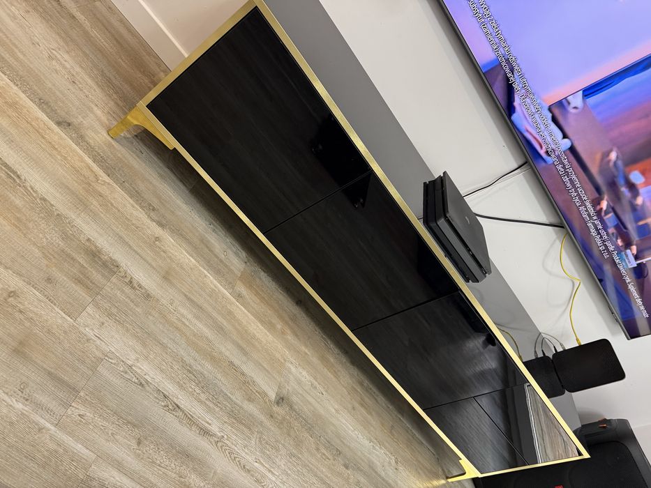 Szafka rtv Monako - Czarny wysoki połysk