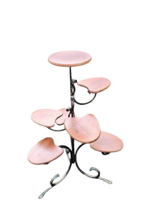 Напольная кованая авторская подставка стойка для цветов вазонов