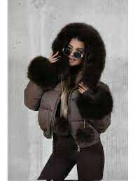 Kurtka zimowa Softi rozmiar S czekolada z futerkiem w kolorze brąz