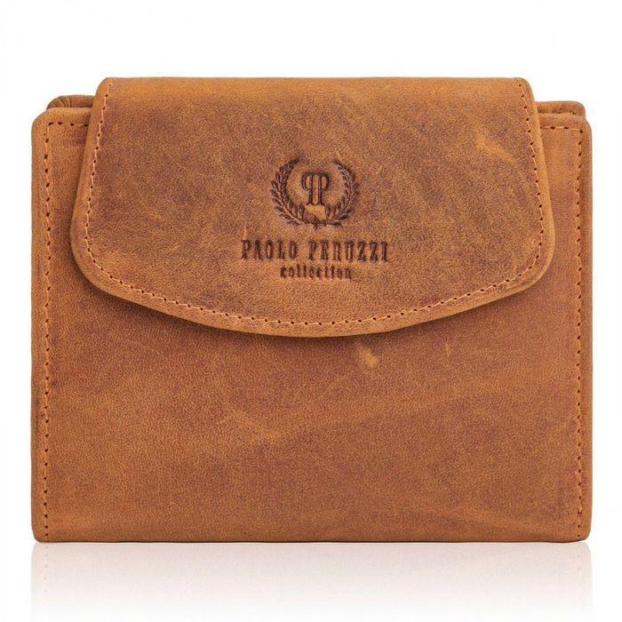 Modny skórzany portfel damski RFID Paolo Peruzzi T-12-OR