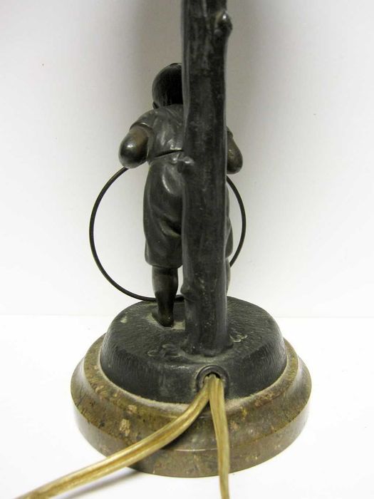 lindos raros antigos candeeiros de mesa figurativos em bronze-assin.