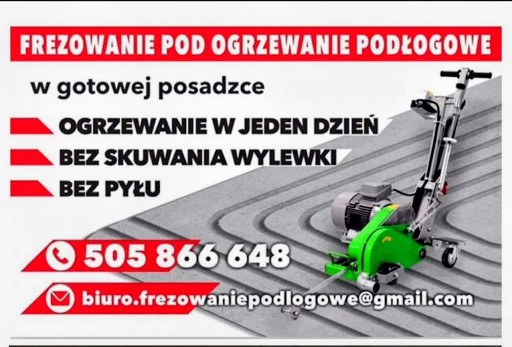 Frezowanie pod ogrzewanie podłogowe