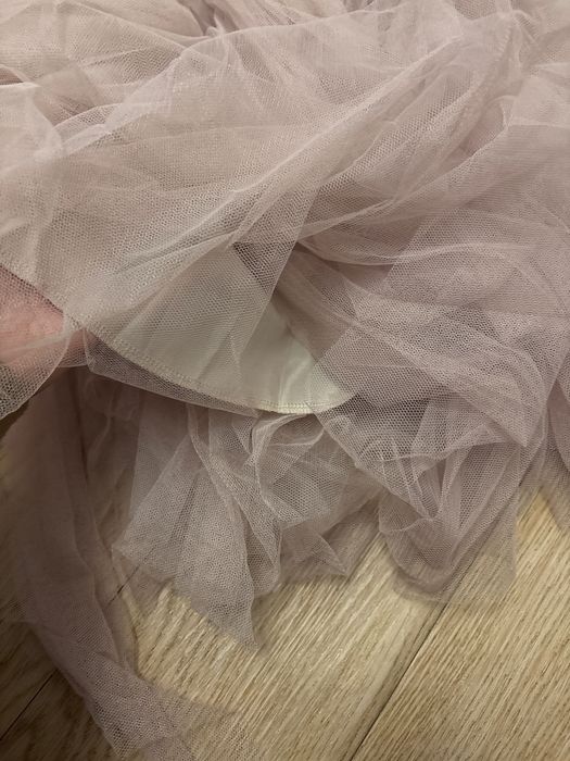 Tiulowa spódnica brudny róż M gumka w pasie, new look