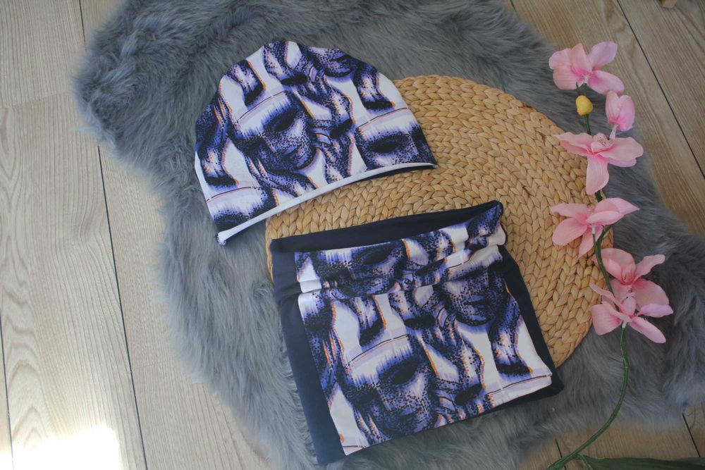 Czapka i komin- ob,gł. 53/56 cm