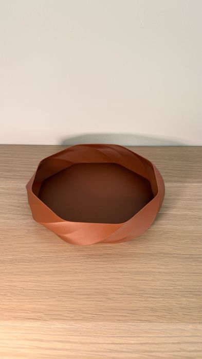 Taça Decorativa Terracota Design Geométrico
