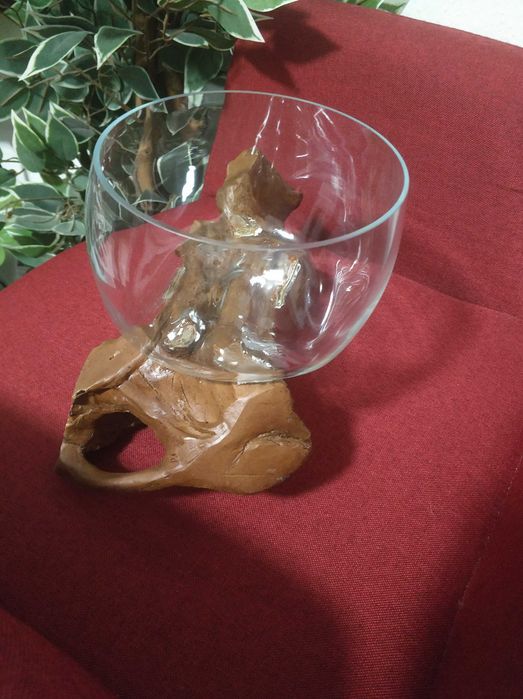Akwarium Szklana miska Natureza korzeń wazon misa na owoce Ozdobna