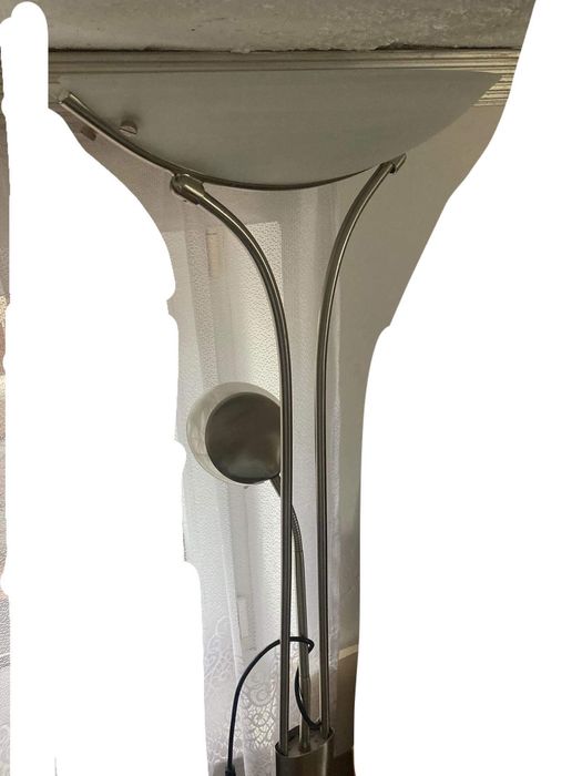 Srebrna lampa do salonu, dwupunktowa