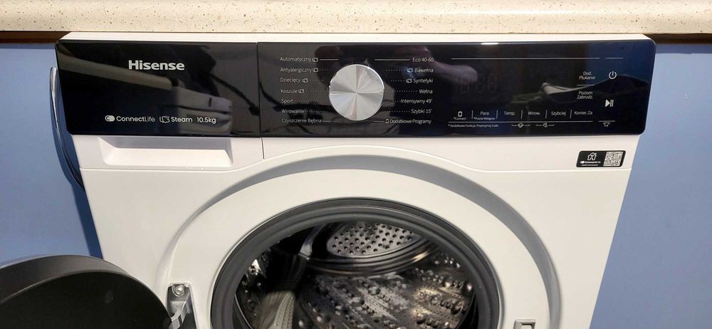 Pralka HISENSE 10,5 kg, 1400obr, para, aplikacja, stan idealny
