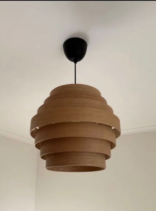 Candeeiro pendente bege e castanho Ikea