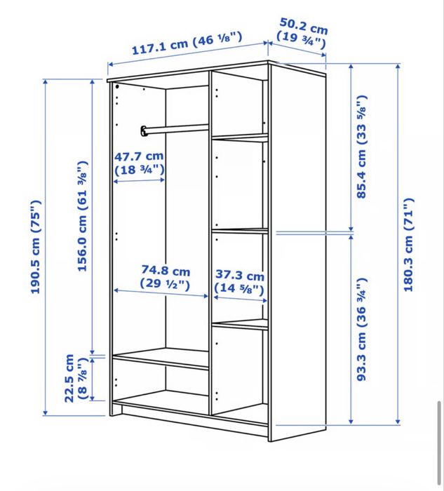 Szafa ikea biała brimnes z lustrem
