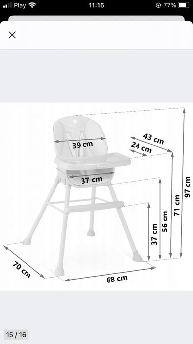 Sprzedam krzesełko do karmienia 3w1 Nukido