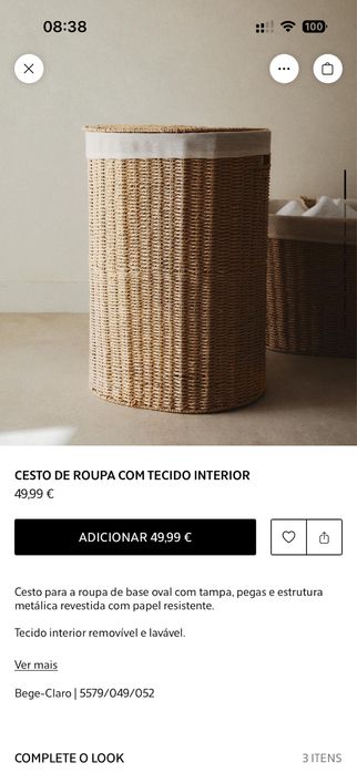 Cesto roupa Zara Home