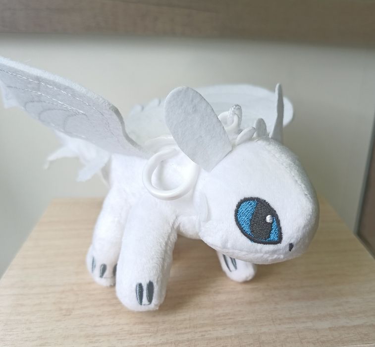 Smok Biały Furia,20 cm