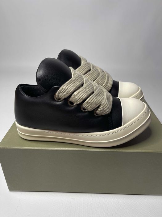 Кеди Rick Owens leather ramones jumbo lace laces кроссовки кожаные 40