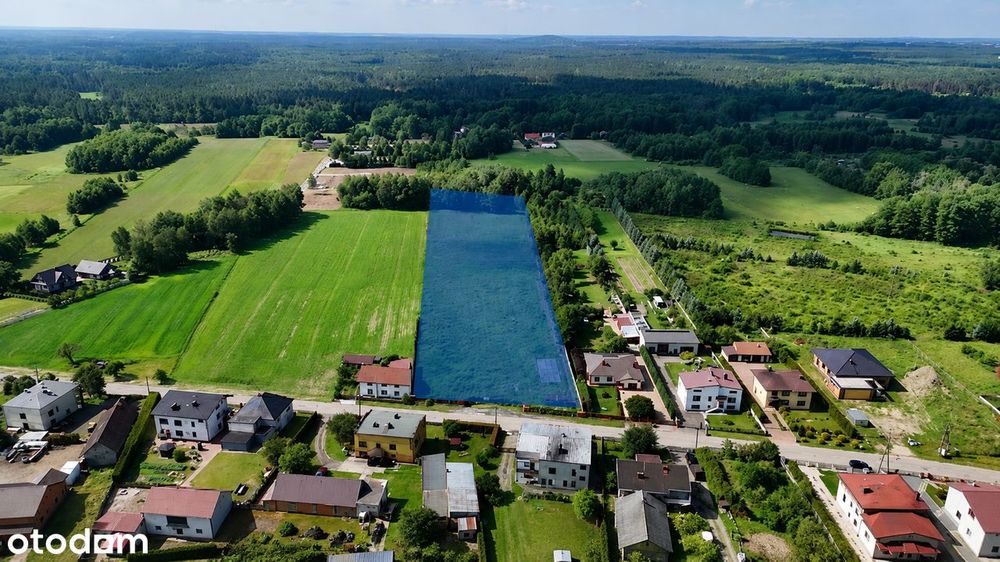 Duża działka 12 555 m² – ogrodzona, media,dogodny dojazd|Las i jezioro