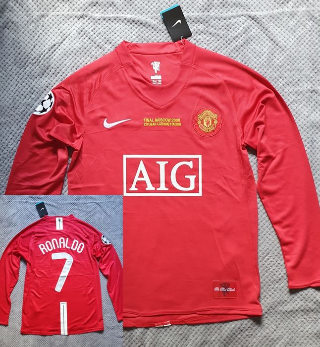 Koszulka Piłkarska Manchester United 2007/08 Ronaldo Długi Rękaw