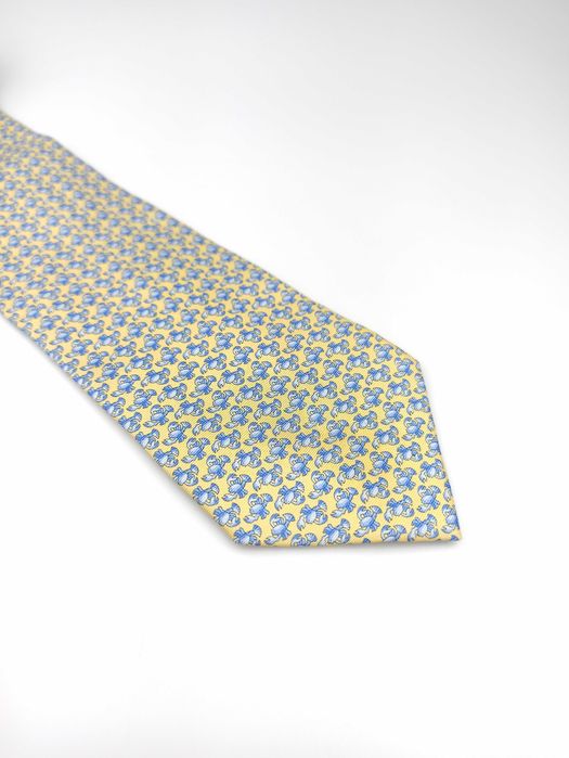 Tie Rack żolty jedwabny krawat w raki raczki wksm06