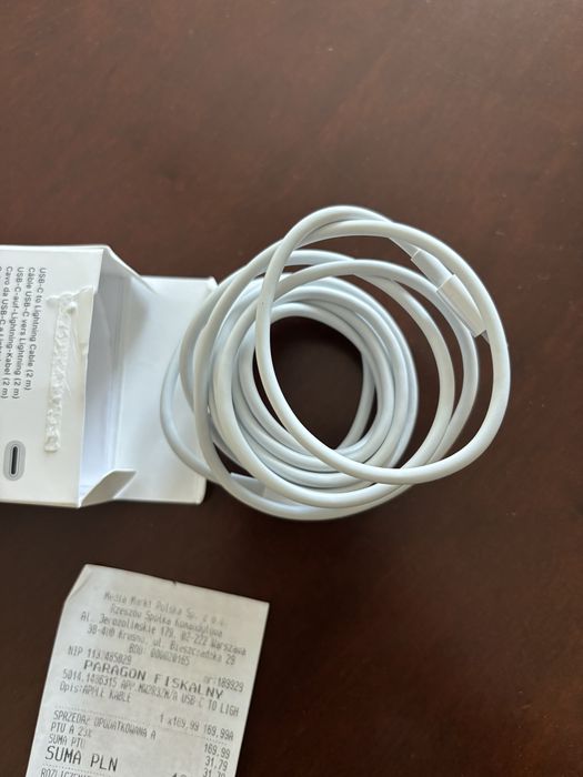 NOWY Oryginalny kabel ładowarki USB-C - Lightning APPLE
