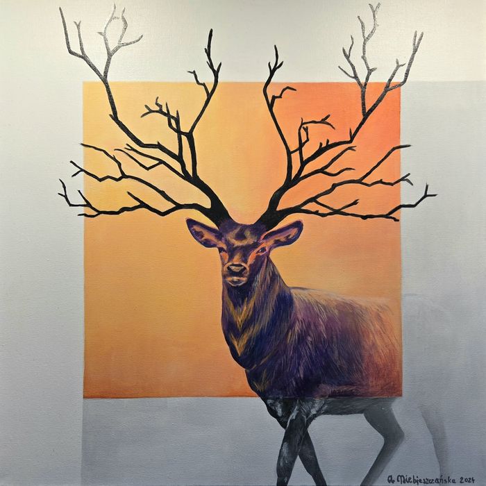 Obraz akryl na płótnie 60x60 cm "Jeleń"