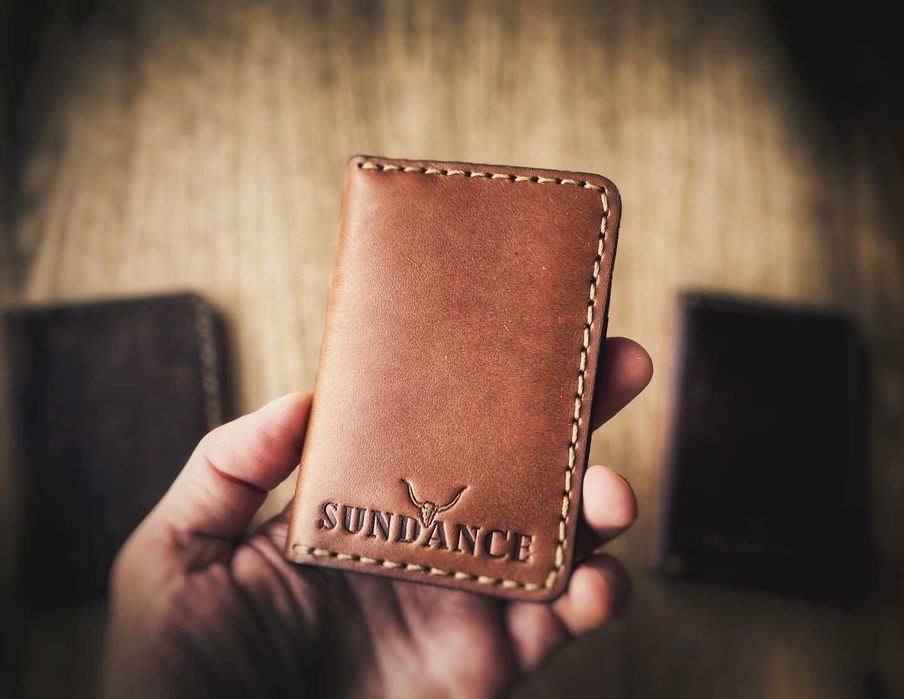 Ręcznie wykonany portfel ze skóry naturalnej minimalistyczny handmade