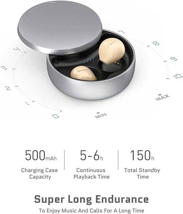 Słuchawki bezprzewodowe Mini X21S Bluetooth 5.0 z etui - odcień skóry