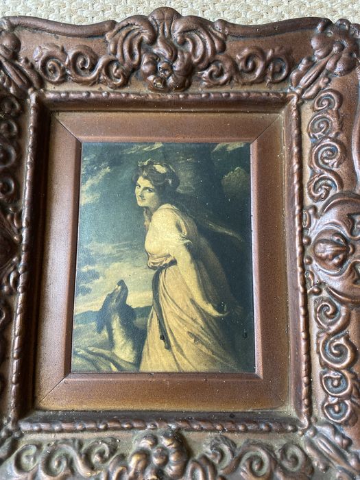 Moldura antiga Lady Hamilton whith a goat