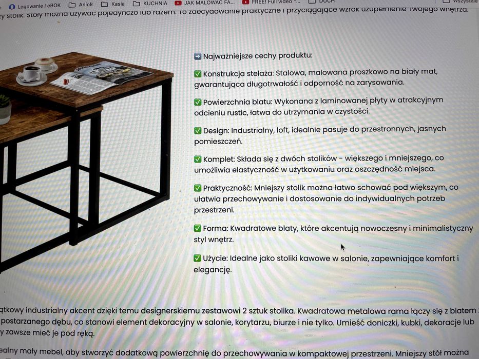 Dwa stoliczki kawowe, świetna jakość
