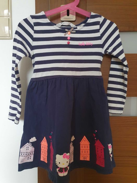 5x sukienka bawełniana długi rękaw Hello Kitty H&M 98/104