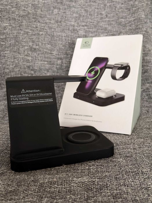 Ładowarka indukcyjna Tech-Protect A11 3in1 do iPhone / Apple Watch / AirPods - Nowa!