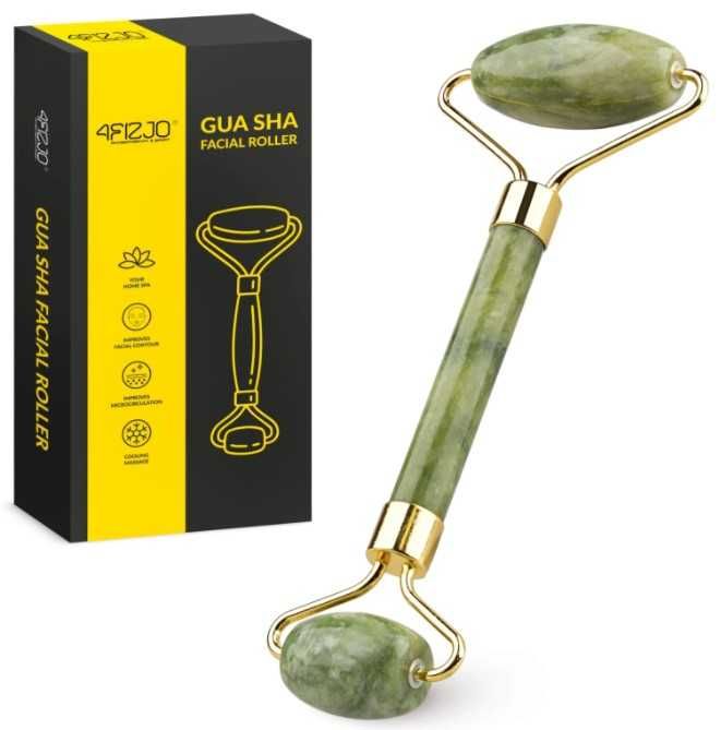 Roller do twarzy Gua Sha z naturalnego zielonego jadeitu 4Fizjo !!!