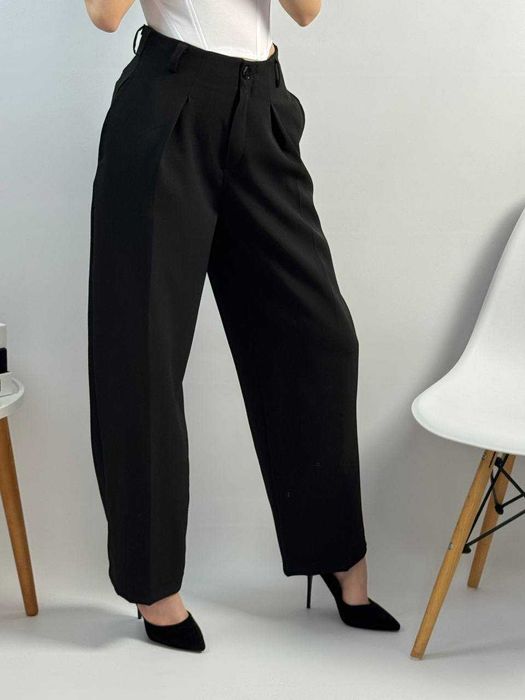 Ідеальні штани вільного крою з високою посадкою (костюмка люкс) брюки