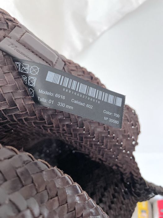 Massimo Dutti Brązowa torba z plecionej skóry