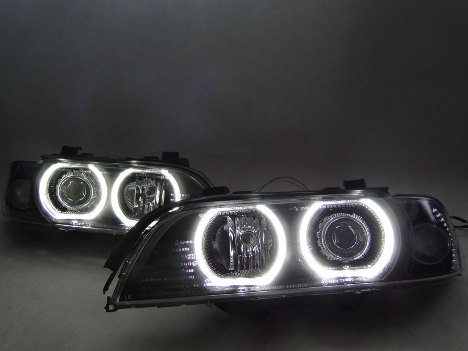 Lampy przednie przód BMW E39 H7 95-03 RINGI ANGEL EYES Black IGŁA!